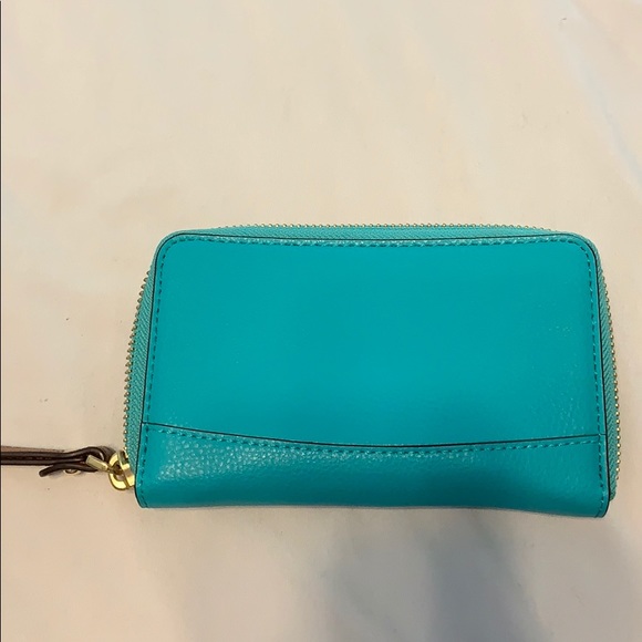 Ralph Lauren teal/brown wallet wristlet! - Picture 3 of 6